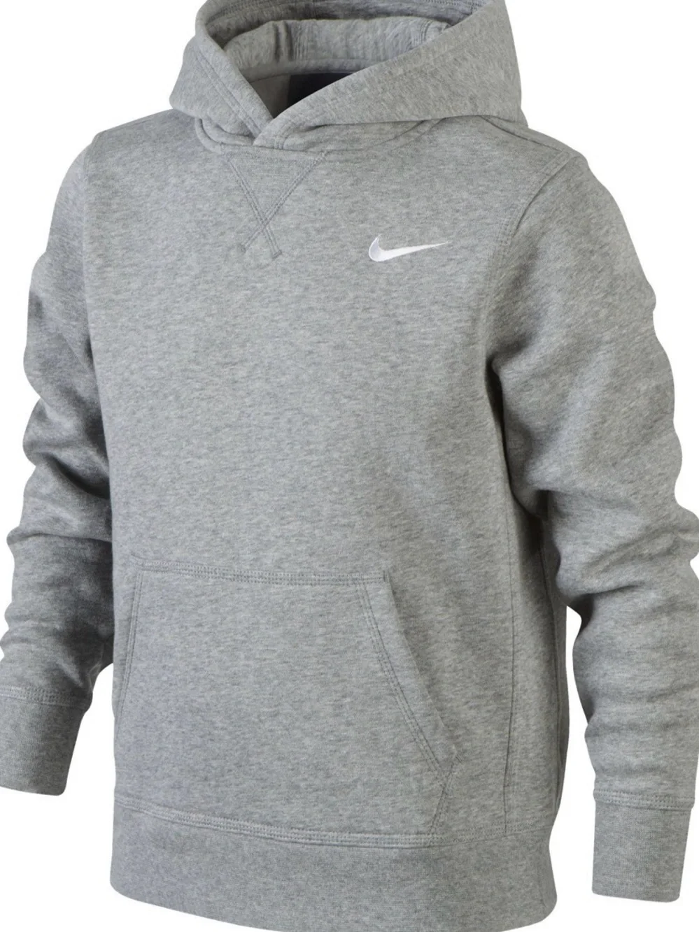 Nike Light Gray Pullover Hoodie with Small White Swoosh